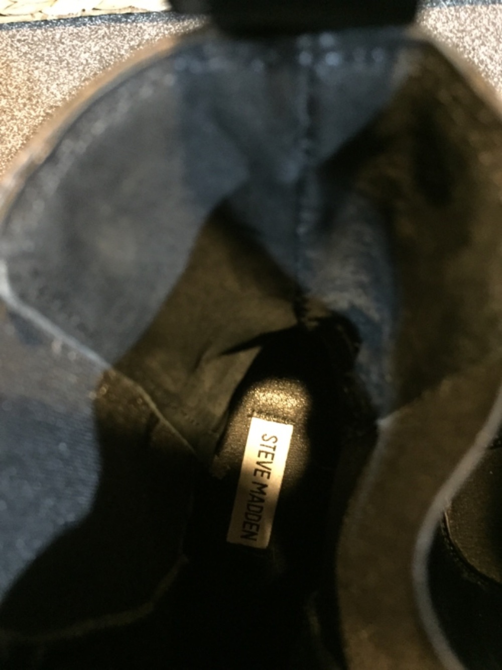 Steve Madden Hooked Black Heeled Boots with Gold Chain Detail - Picture 10 of 13